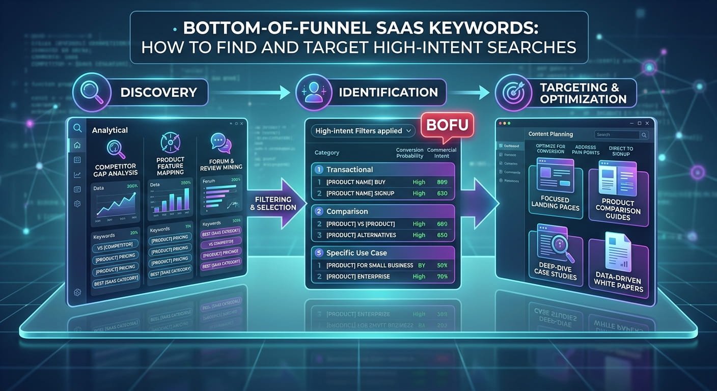 Read more about the article Bottom-of-Funnel SaaS Keywords: How to Find and Target High-Intent Searches